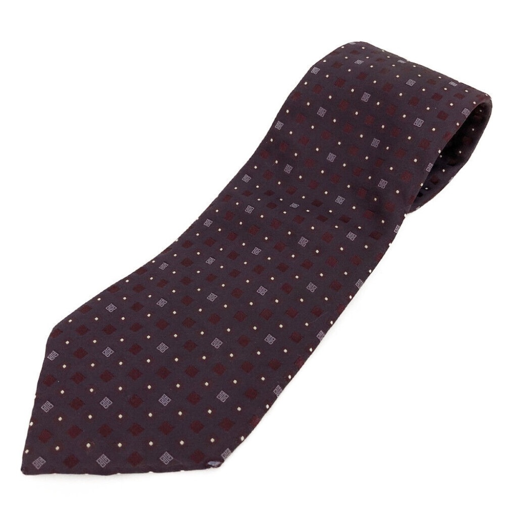 Givenchy Men's Neck Tie purple square patterns Logo with 4G logo